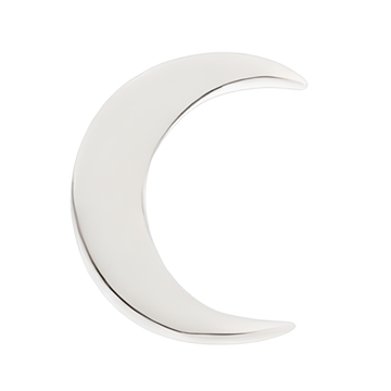 14kt Gold Threadless Crescent Moon Top White Gold