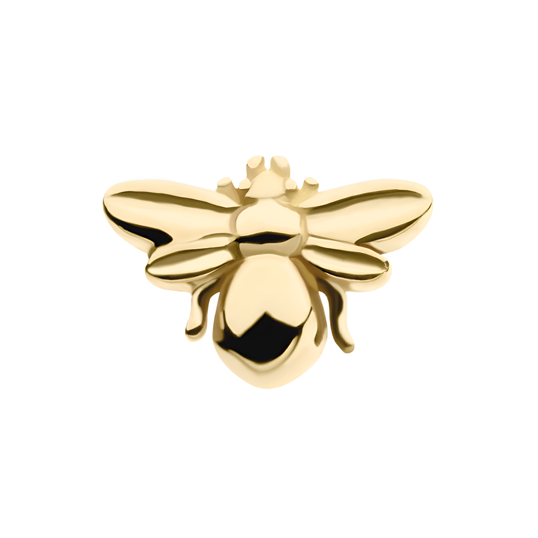 14kt Gold Threadless Bee Top Yellow Gold