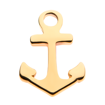 14kt Gold Threadless Anchor Top Yellow Gold