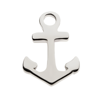 14kt Gold Threadless Anchor Top White Gold