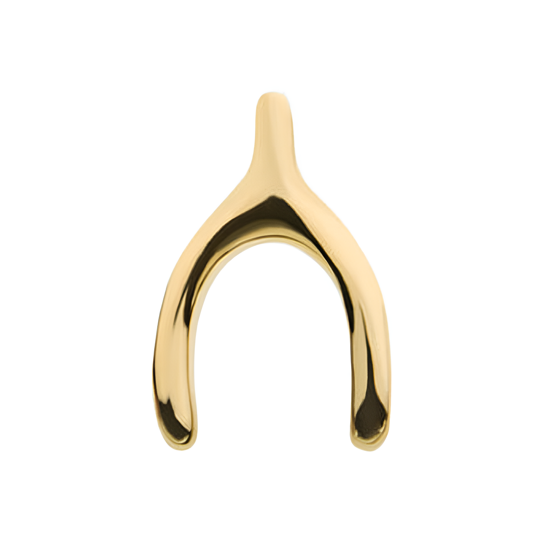 14kt Gold Threadless Wishbone Top Yellow Gold