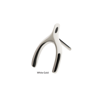 14kt Gold Threadless Wishbone Top White Gold