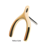 14kt Gold Threadless Wishbone Top Yellow Gold