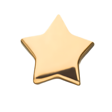 14kt Gold Threadless Star Top Yellow Gold