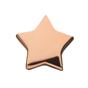 14kt Gold Threadless Star Top Rose Gold