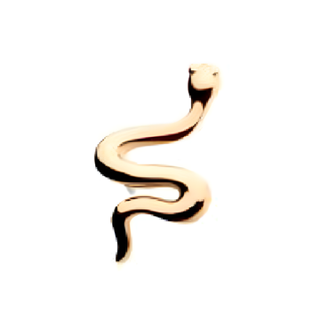 14kt Gold Threadless Snake Top Yellow Gold