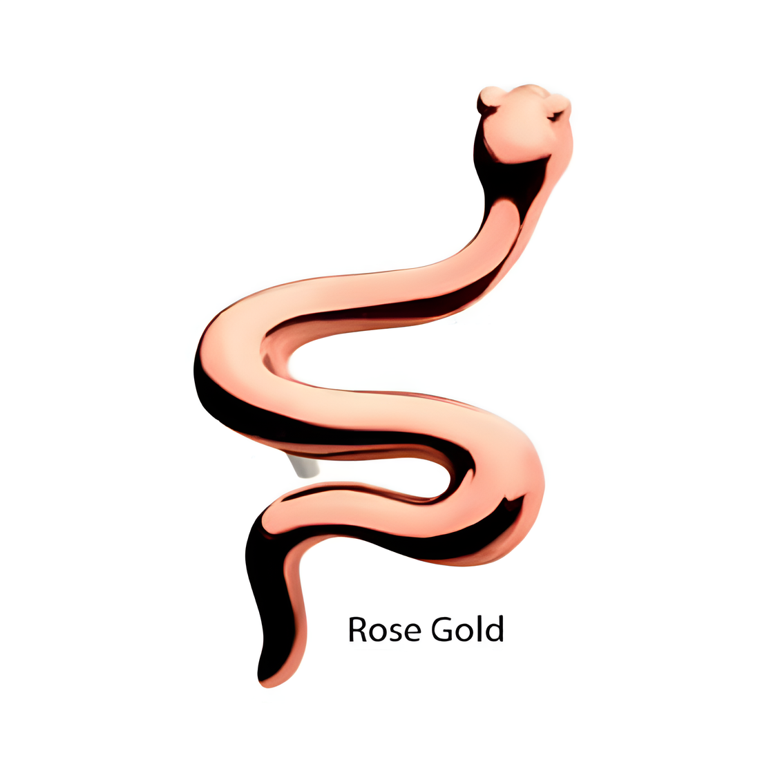 14kt Gold Threadless Snake Top Rose Gold