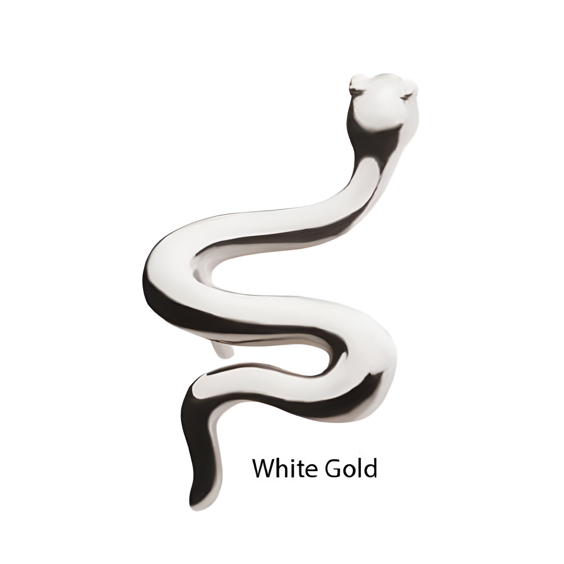 14kt Gold Threadless Snake Top White Gold