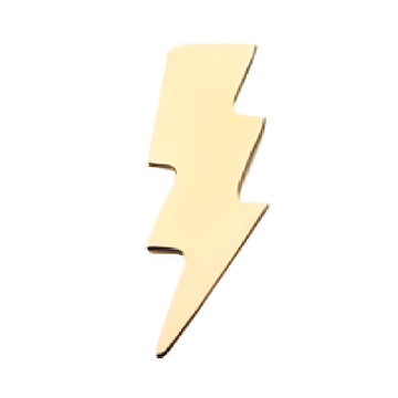 14kt Gold Threadless Lightning Bolt Top Yellow Gold