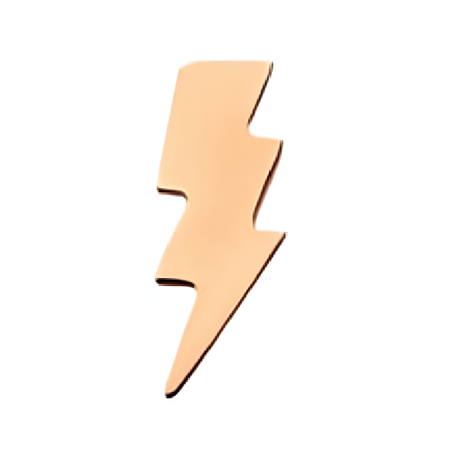 14kt Gold Threadless Lightning Bolt Top Rose Gold