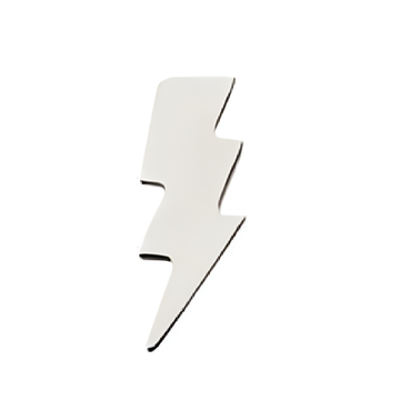 14kt Gold Threadless Lightning Bolt Top White Gold