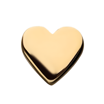 14kt Gold Threadless Heart Top Yellow Gold