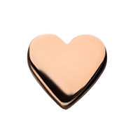 14kt Gold Threadless Heart Top Rose Gold