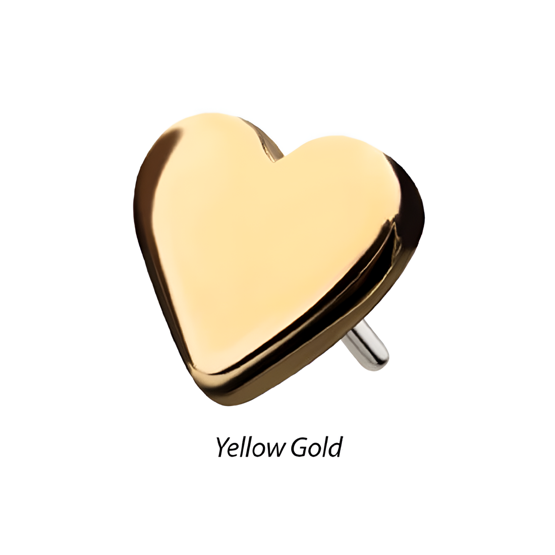 14kt Gold Threadless Heart Top Yellow Gold