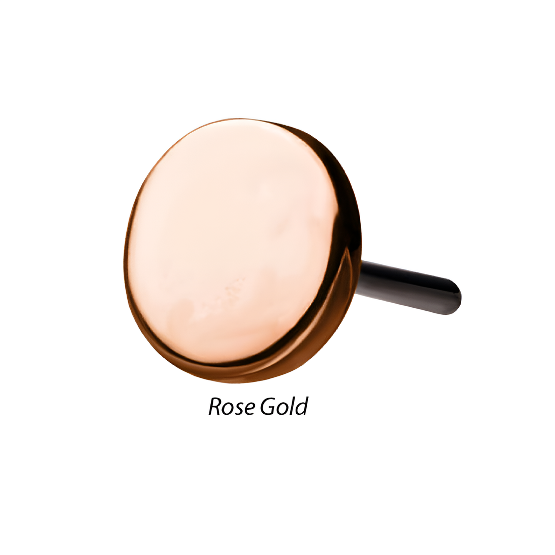 14kt Gold Threadless Disk Top Rose Gold