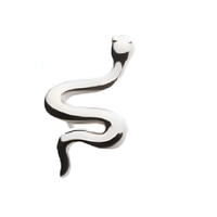 14kt Gold Threadless Snake Top White Gold