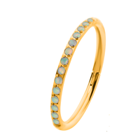 24KT Gold PVD Titanium White Opalite Eternity Side Facing Hinged Segment Ring