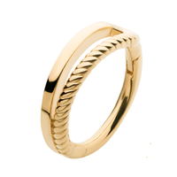 14kt Yellow Gold with Double Bar Half-Twisted Side Facing Hinged Segment Clicker