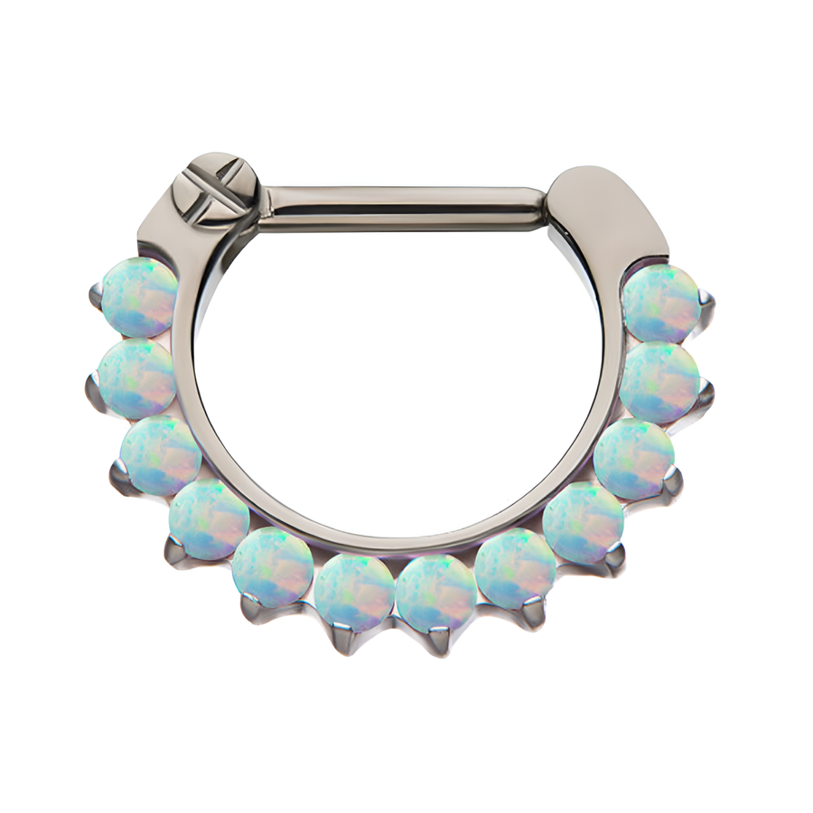 Titanium Prong CZ/Opal Septum Clickers