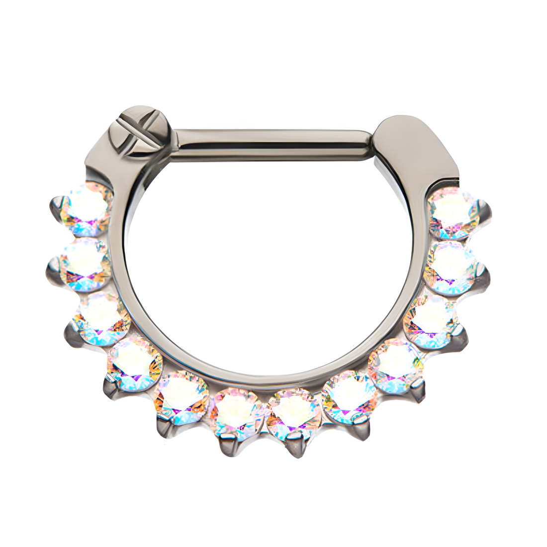 Titanium Prong CZ/Opal Septum Clickers