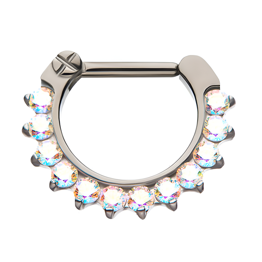 Titanium Prong CZ/Opal Septum Clickers