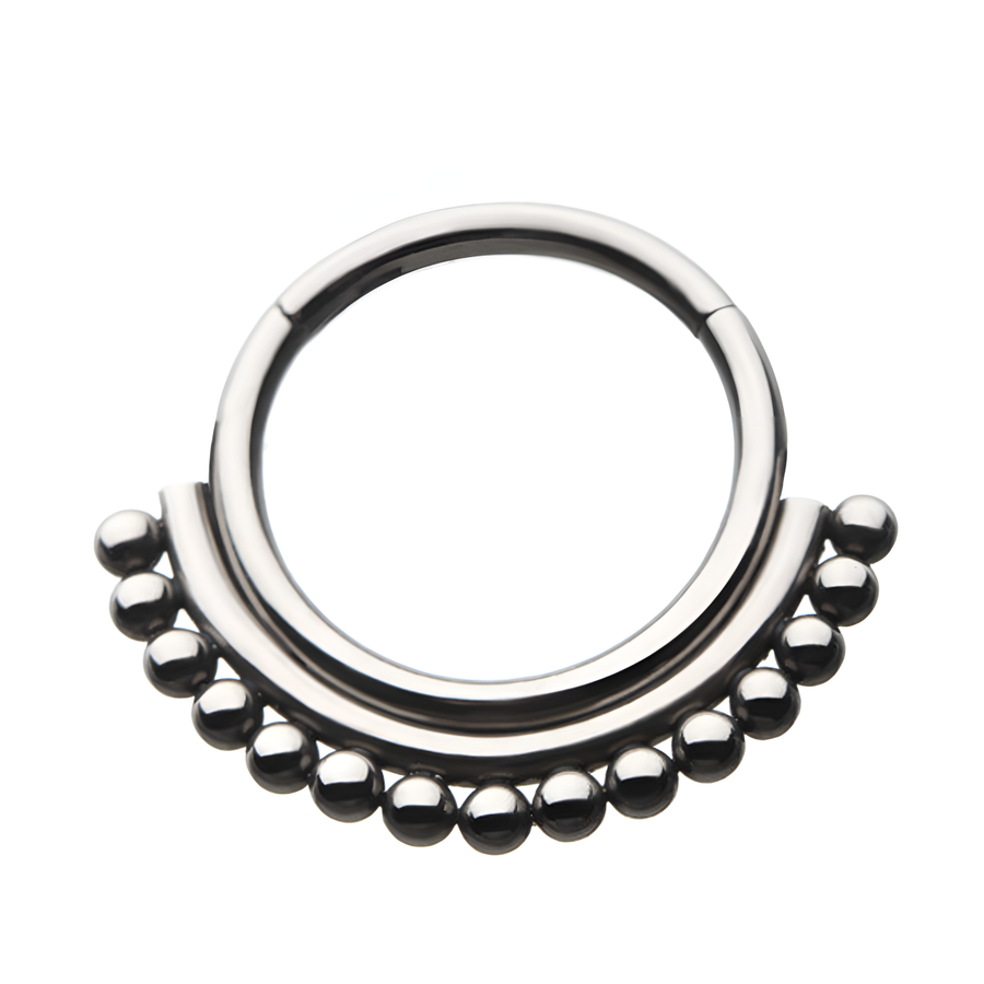 Titanium Beaded Double Row Front Facing Hinged Segment Clicker