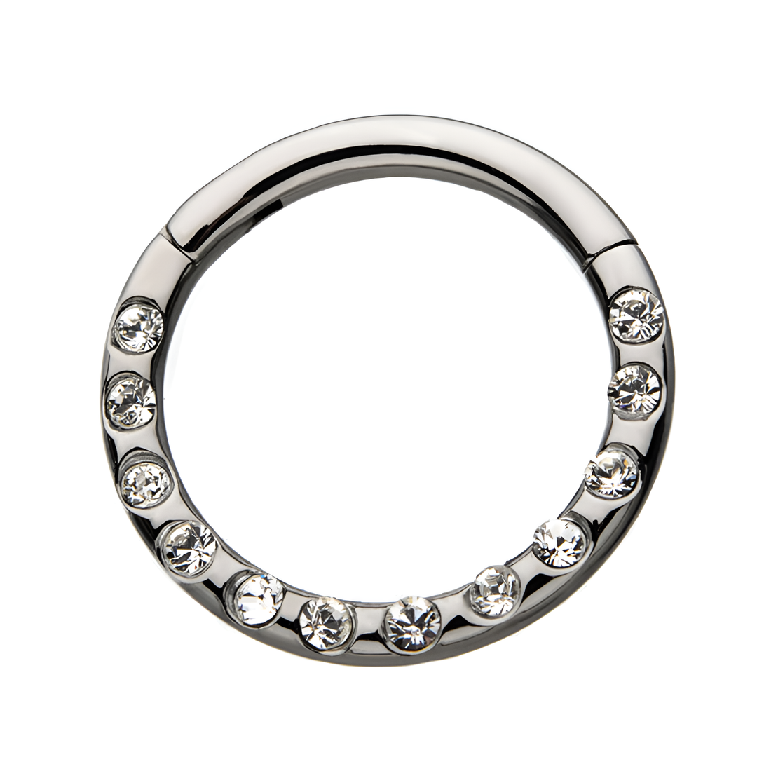 Titanium Bezel Swarovski Crystal Hinged Segment Clicker