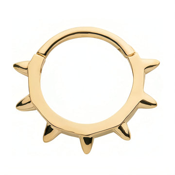 14kt Yellow Gold Spike Edge Front Facing Hinged Segment Clicker