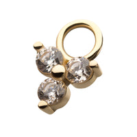 14Kt Yellow Gold Trinity with Prong Set Round Clear CZ Charm