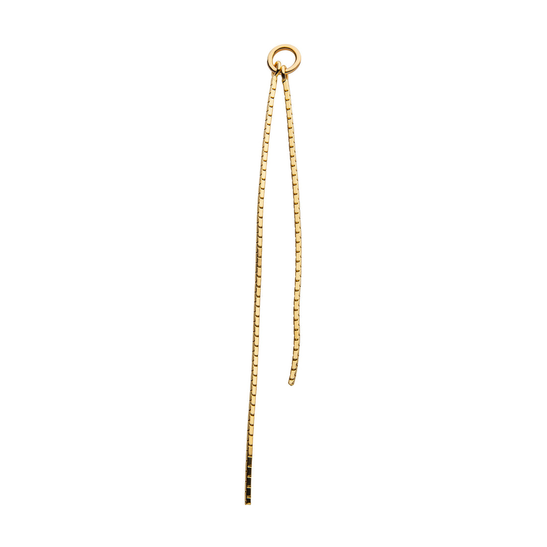 14Kt Yellow Gold with Two Woven Box Chains Charm