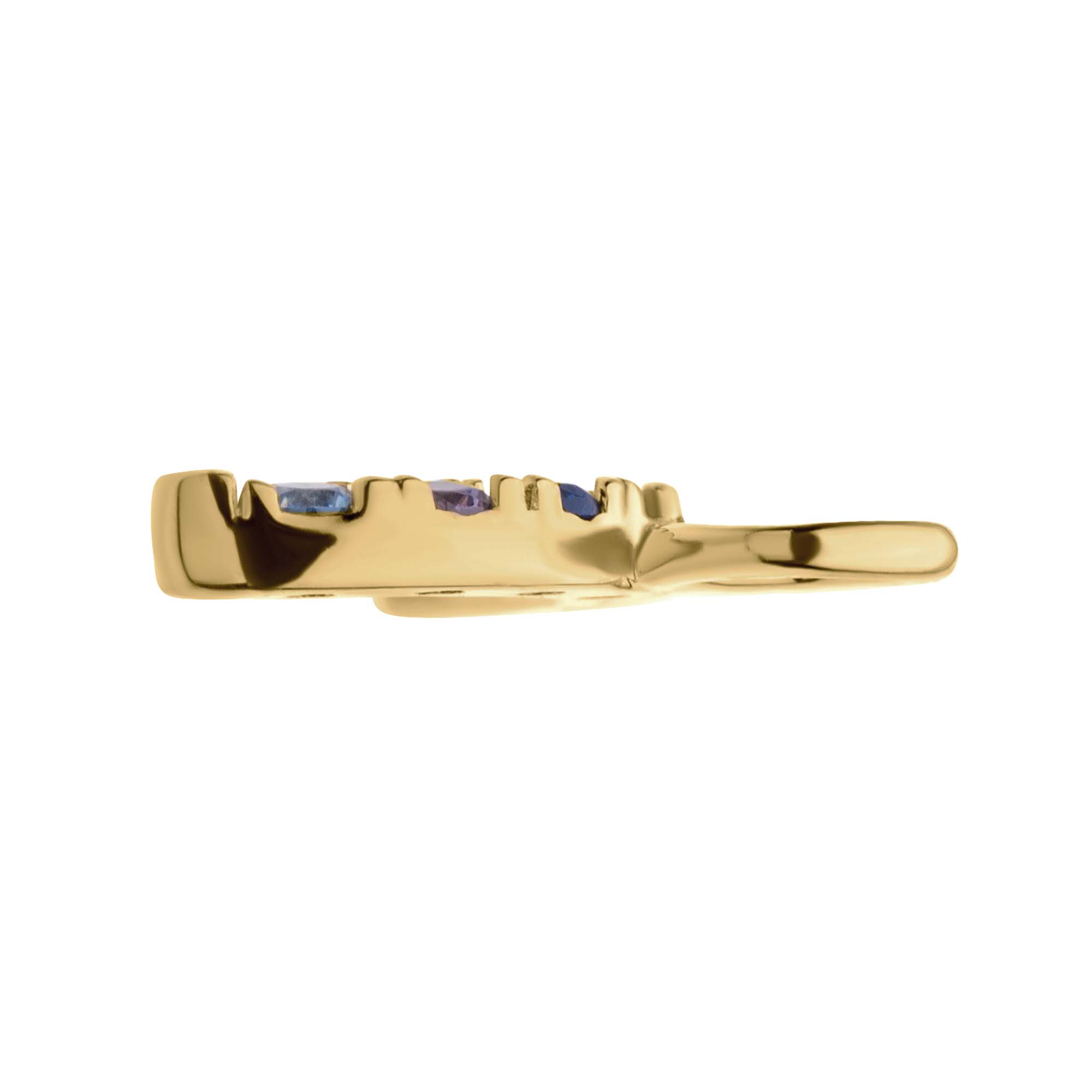 14Kt Yellow Gold Prong Set Rainbow CZ Arch Charm
