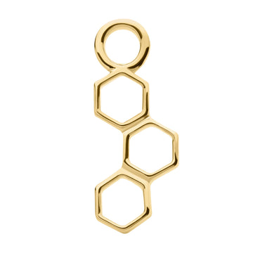 14Kt Yellow Gold Honeycomb Charm