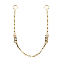 14kt Yellow Gold Clear CZ Dangling Chain