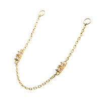 14kt Yellow Gold Clear CZ Dangling Chain