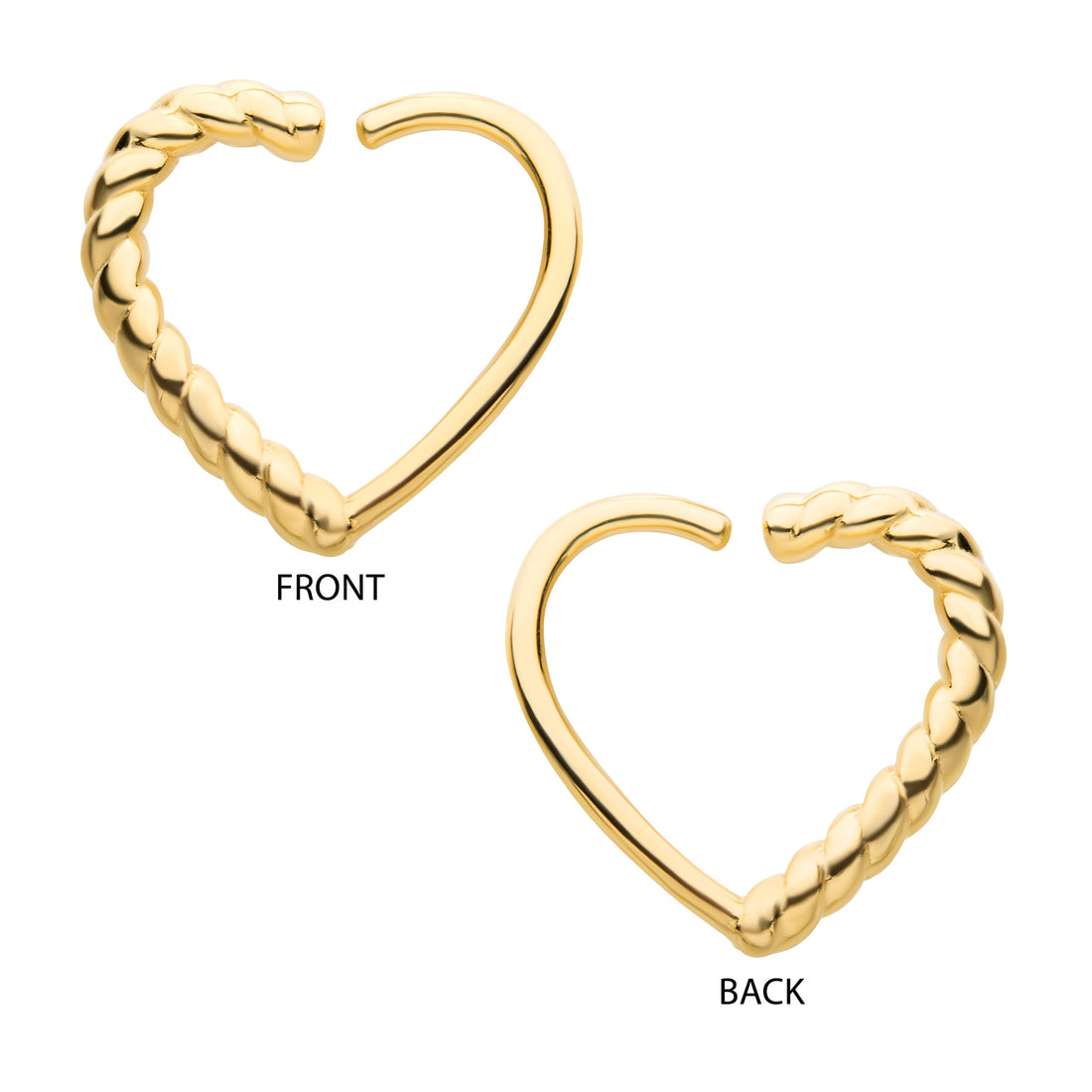 14kt Gold Half-Twisted Heart Seamless Split Ring