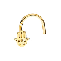 14kt Yellow Gold Hamsa Hand Nose Screw