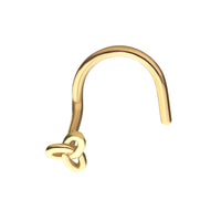 14kt Yellow Gold Tri-Knot Nose Screw