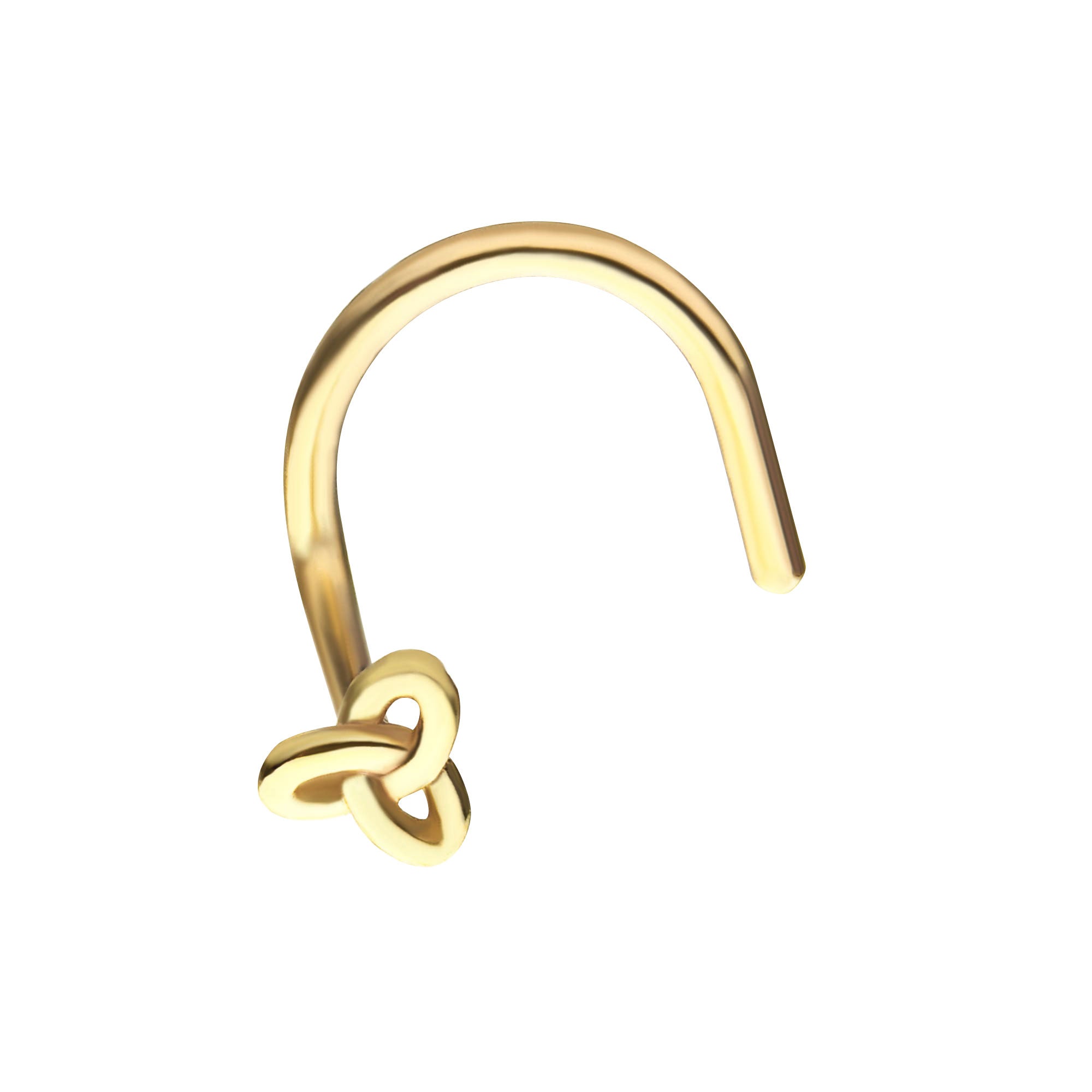 14kt Yellow Gold Tri-Knot Nose Screw