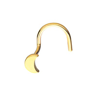 14kt Yellow Gold Crescent Moon Nose Screw