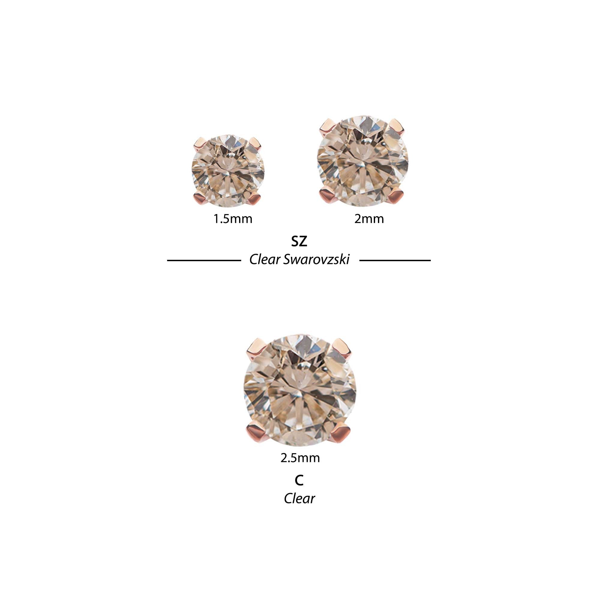 14kt Rose Gold Threadless Prong Set Round CZ Top