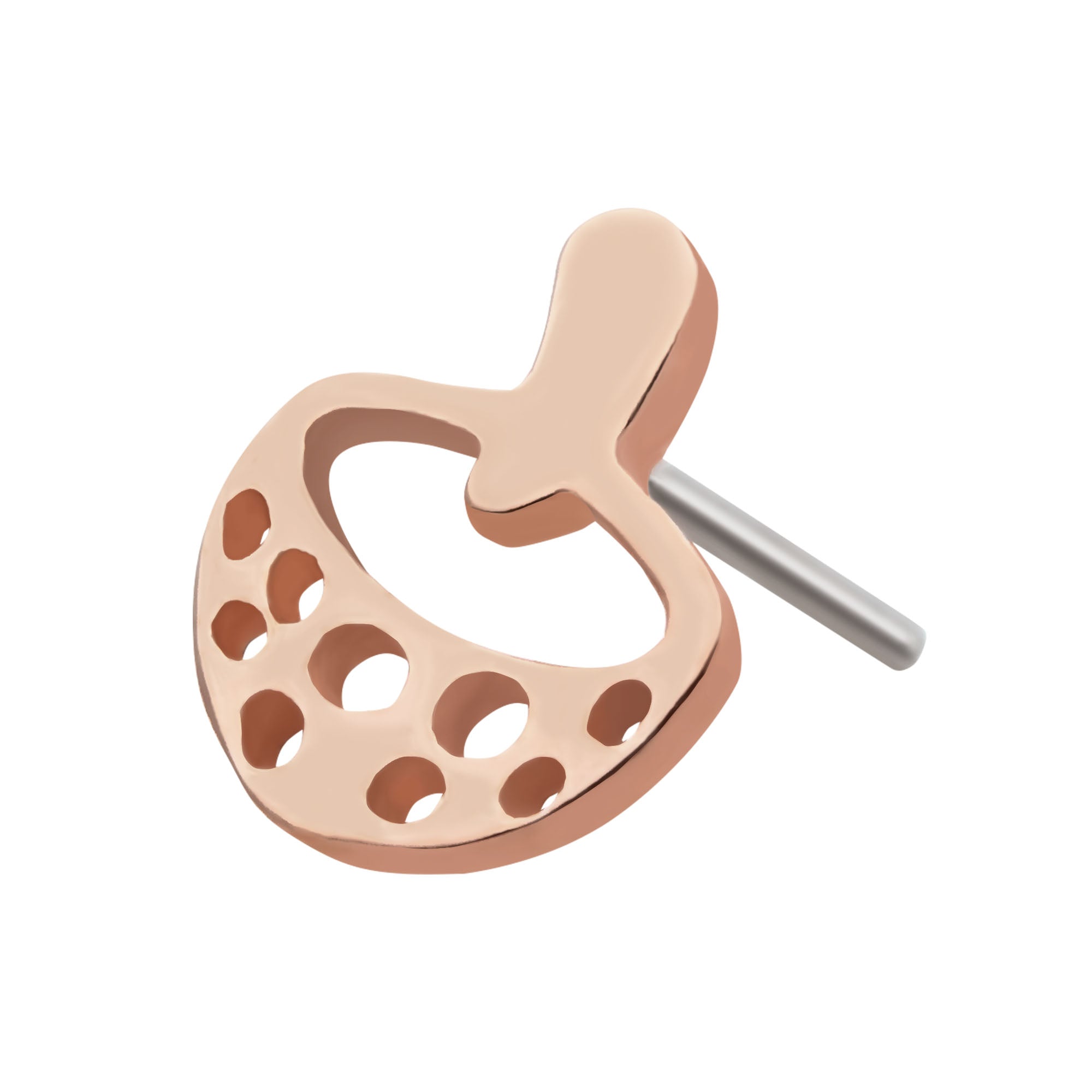 14Kt Rose Gold Threadless with Flat Mushroom Top