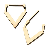 14kt Yellow Gold Downward Facing Triangle Septum Clicker