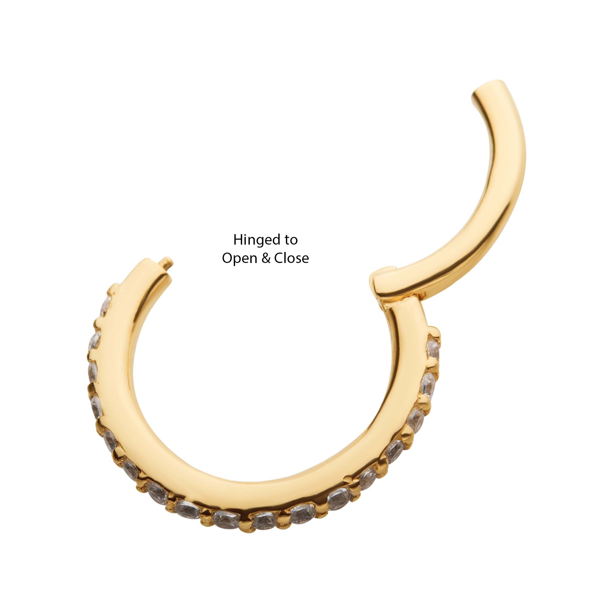 14kt Gold Multi-Clear CZ Hinged Segment Clicker