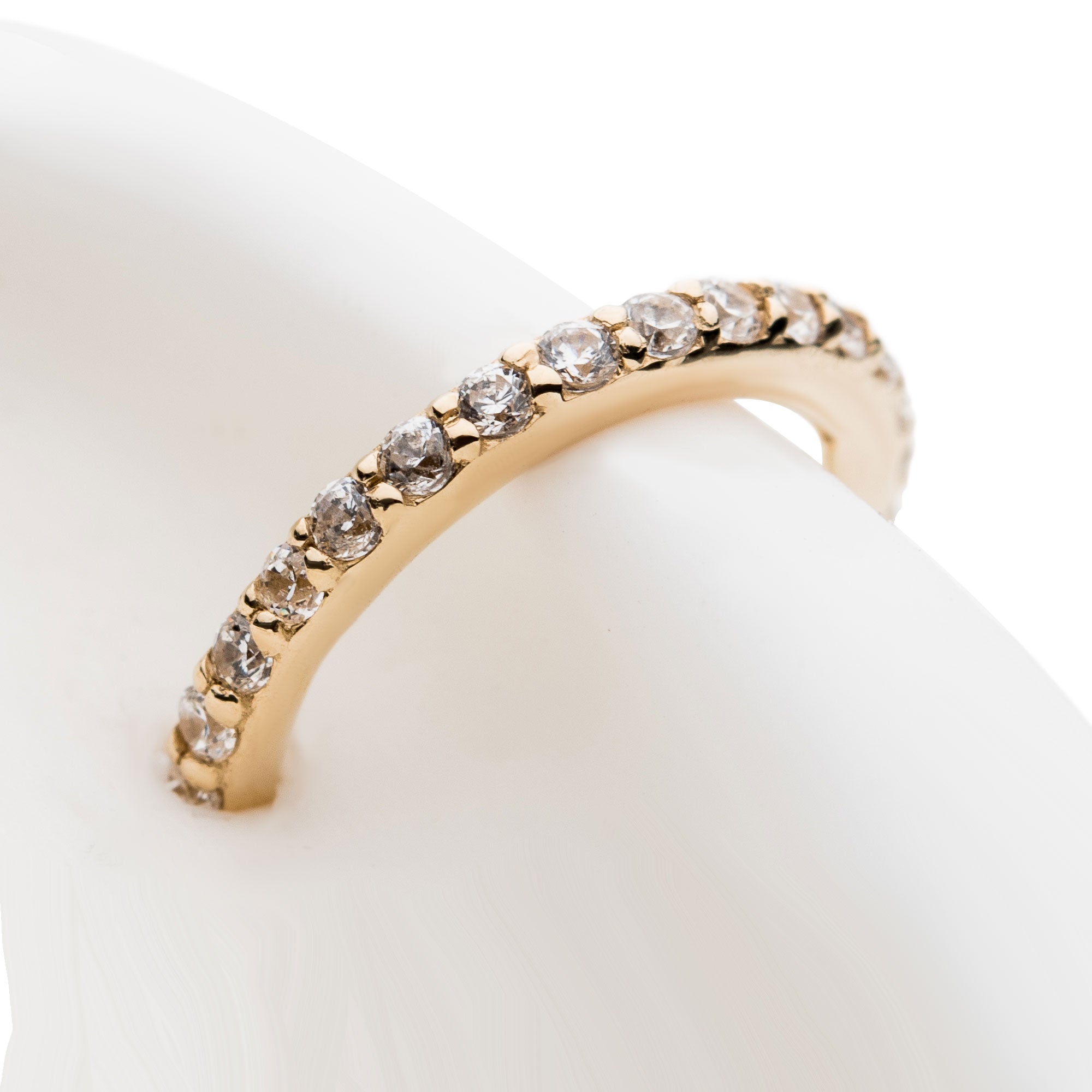 14kt Gold Multi-Clear CZ Hinged Segment Clicker