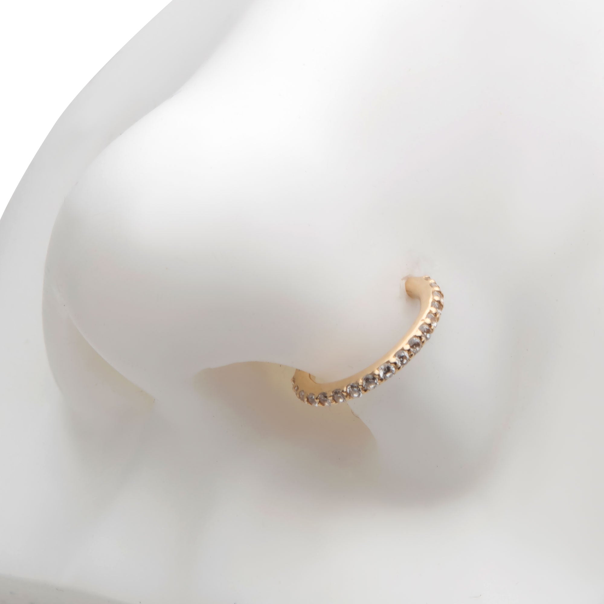 14kt Gold Multi-Clear CZ Hinged Segment Clicker