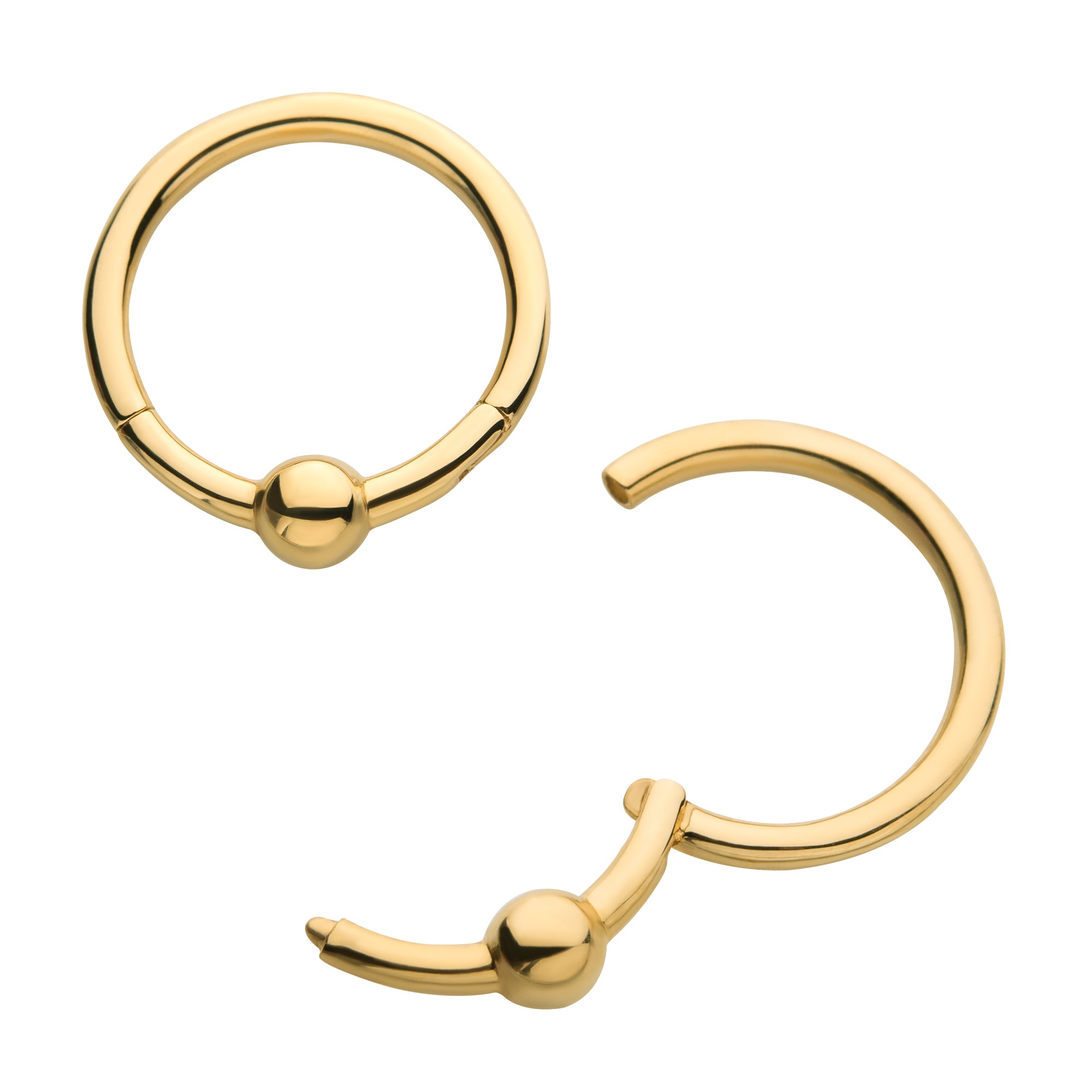 14kt Yellow Gold 3mm Ball Hinged Segment Clicker