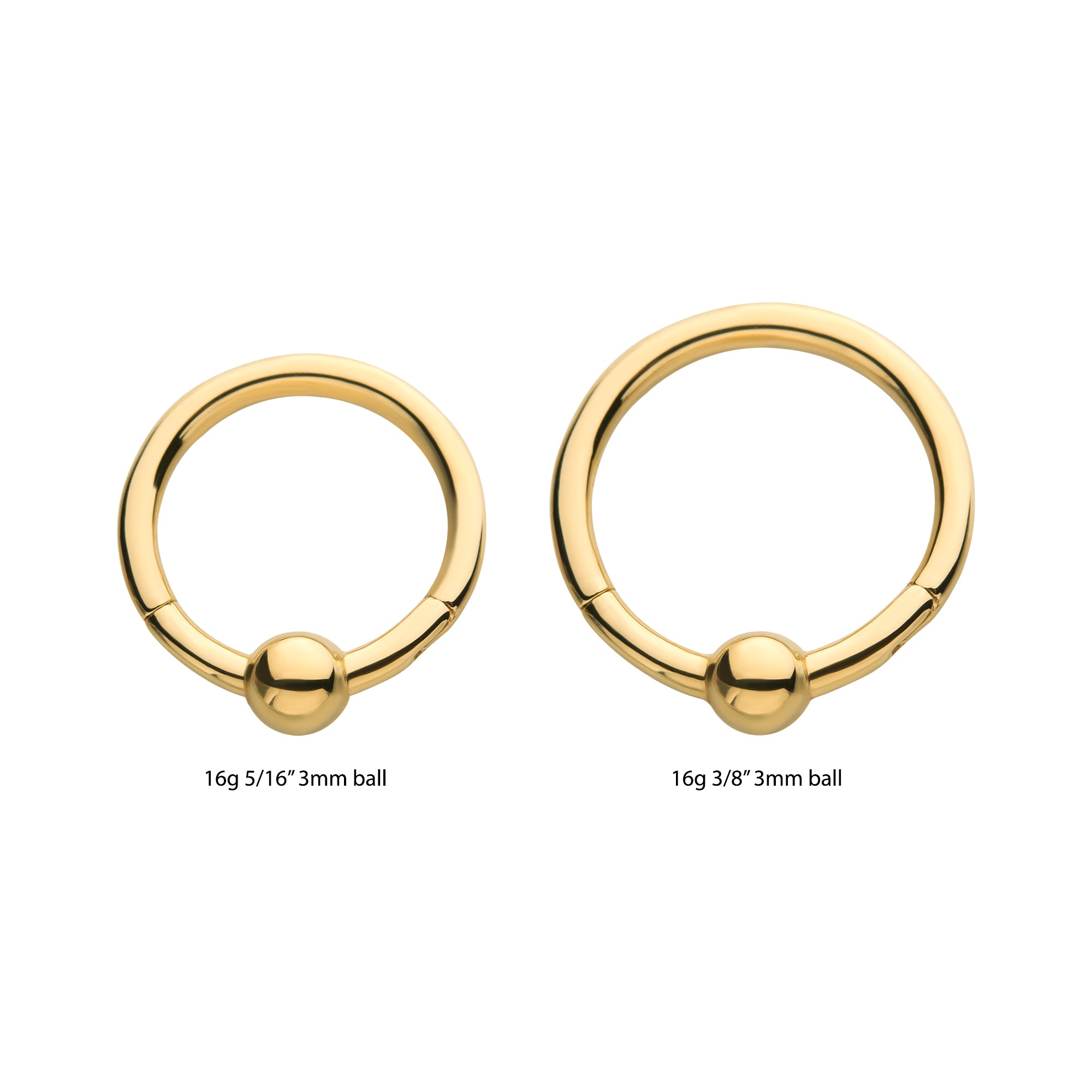 14kt Yellow Gold 3mm Ball Hinged Segment Clicker