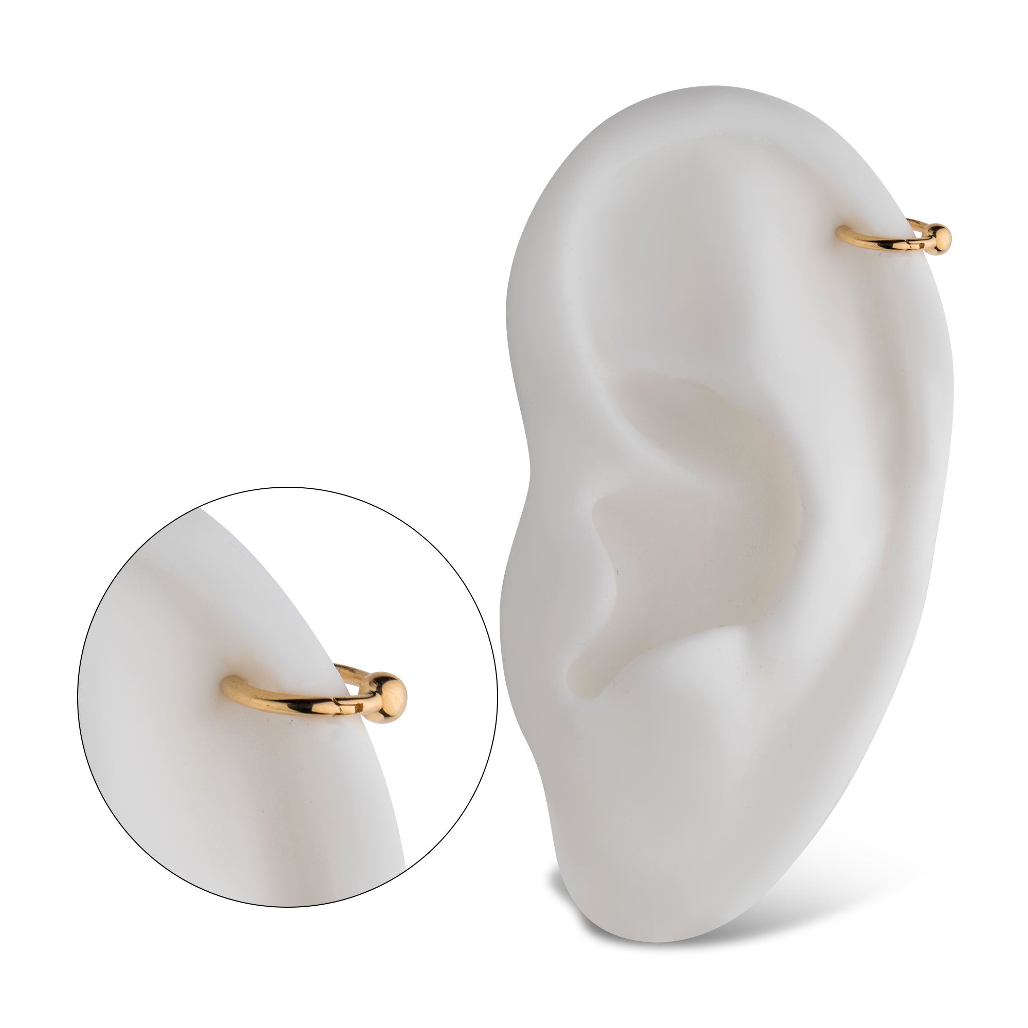 14kt Yellow Gold 3mm Ball Hinged Segment Clicker