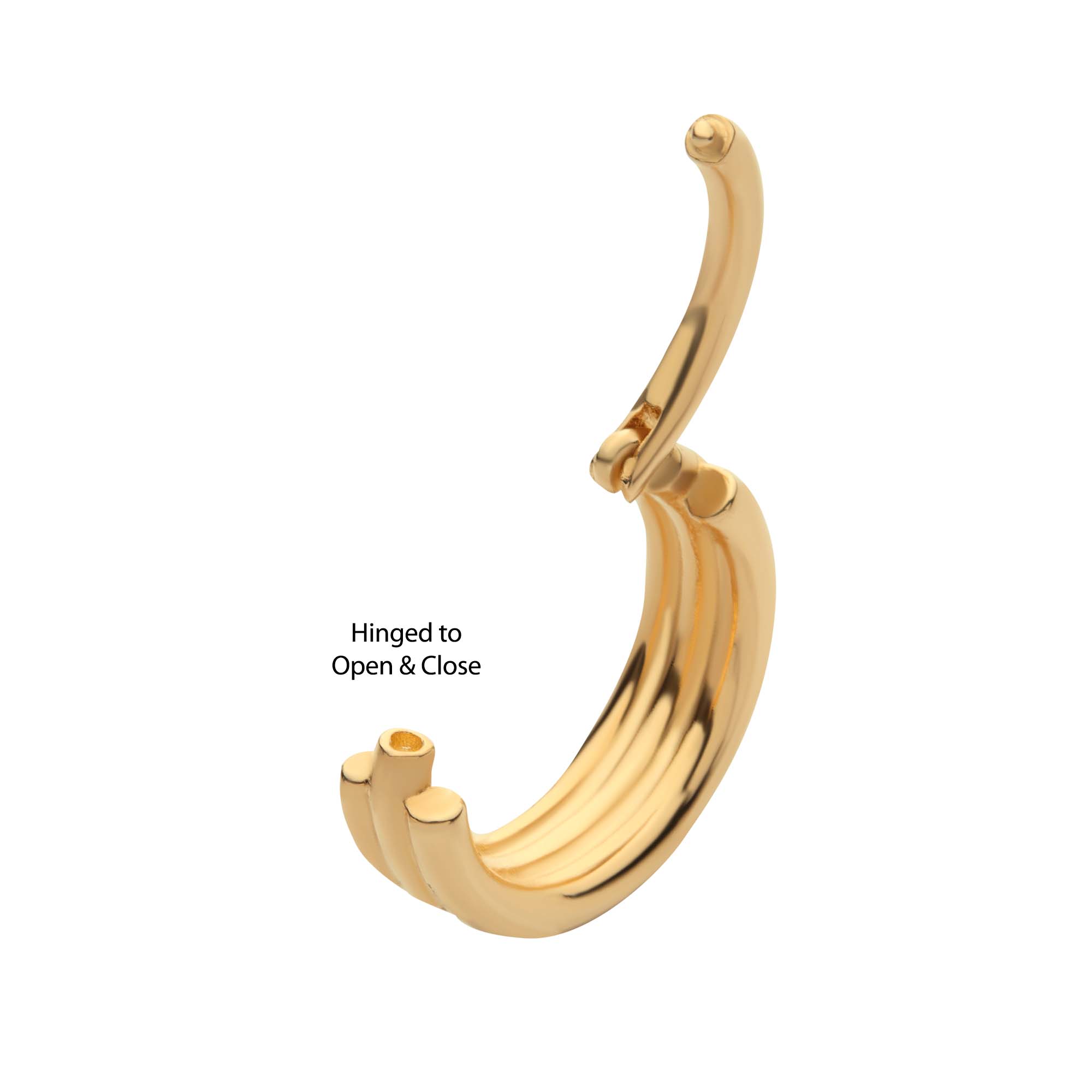 14kt Yellow Gold Triple Stack Design Side Facing Hinged Segment Clicker