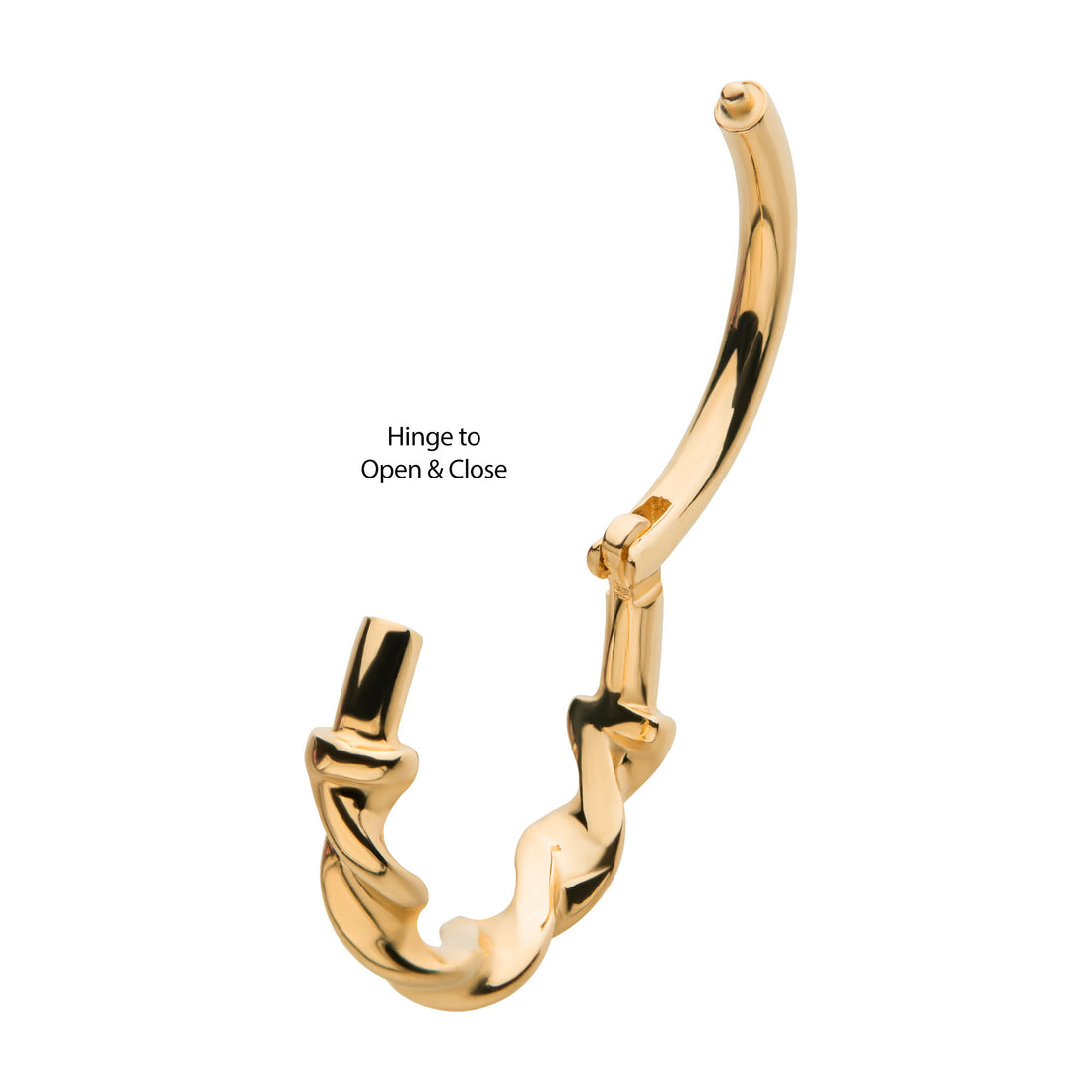14kt Yellow Gold Twisted Side Facing Hinged Segment Clicker